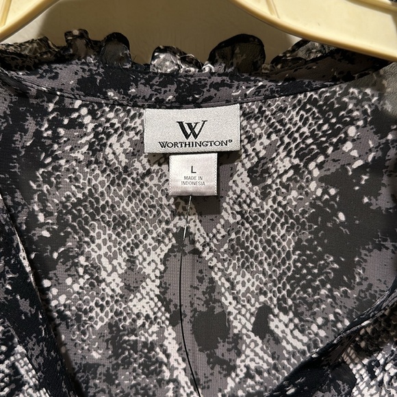 Worthington Sheer Blouse Sz Lg - Picture 3 of 6